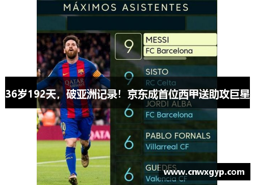 36岁192天，破亚洲记录！京东成首位西甲送助攻巨星